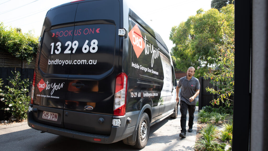 B&D To You Van Mobile Garage Door Showroom